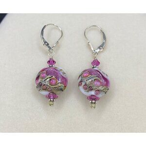 Murano 925 cake bead earrings